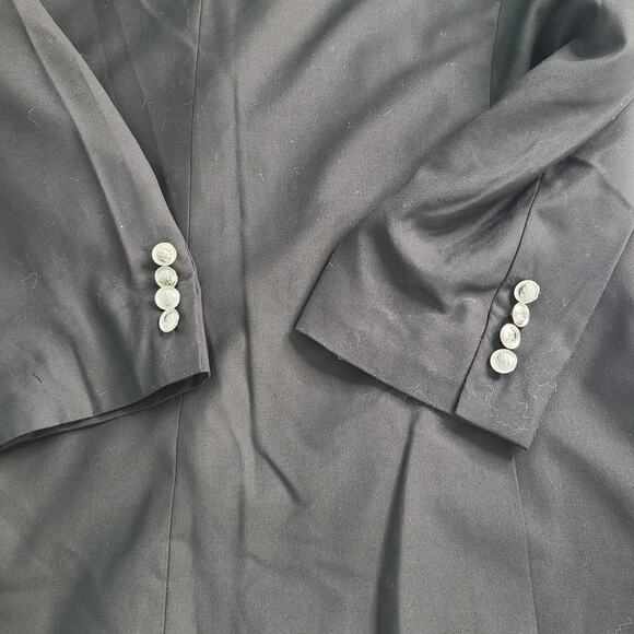 Alan Flusser Polyester Black Suit Jacket Sport Coat Men's 42S Preppy 2400 - Picture 12 of 13